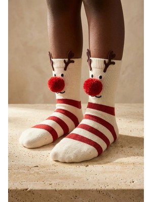 Bony Socks Çocuk Ponpon Aksesuarlı Soket Çorap