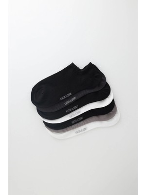 Bony Socks Siyah Karışık Renkli 7'li Paket Patik Çorap