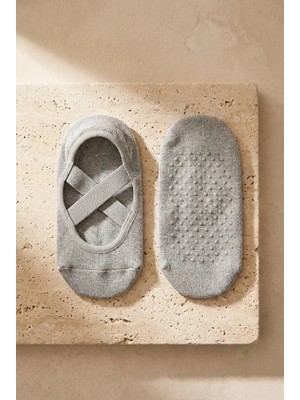 Bony Socks Asta Yoga Çocuk Görünmez Çorap Silver