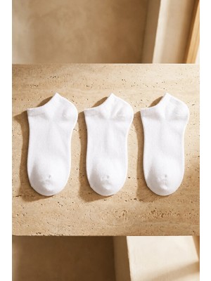 Bony Socks Run 3'lü Kadın Basic Patik Çorap Beyaz/beyaz/beyaz