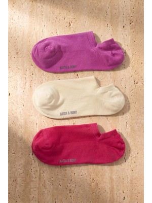 Bony Socks Kadın 3'lü Basic Step Çorap Mor Mix