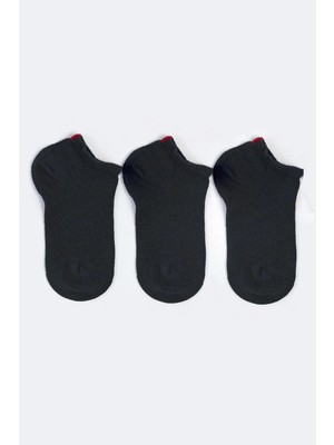 Bony Socks Çocuk Run 3'lü Basic Step Okul Çorabı Siyah/Siyah/Siyah