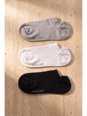 Bony Socks Kadın 3'lü Basic Step Çorap Siyah Mix