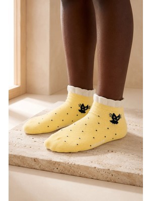 Bony Socks Çocuk Puantiyeli Step Çorap Sarı