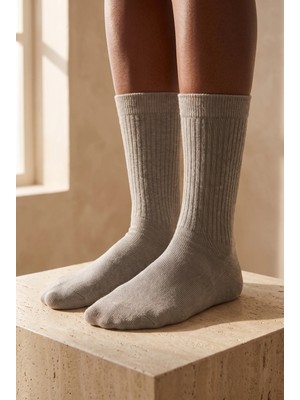 Bony Socks Kadın New Shine Soket Çorap Gri