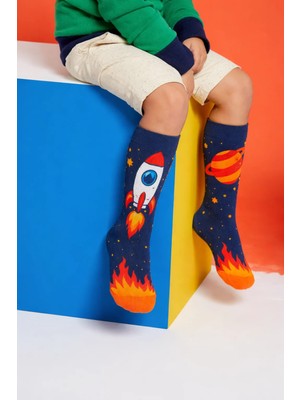 Bony Socks Çocuk Uzay Desenli Dizüstü Çorap