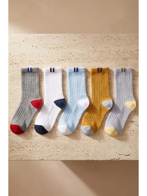 Bony Socks Erkek Çocuk 5'li Soket Çorap Çok Renkli