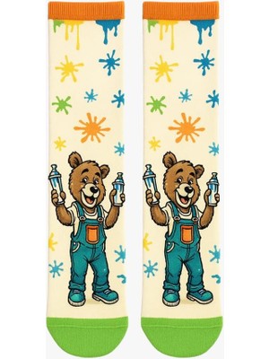 Bony Socks Çocuk Ayıcıklı Dizaltı Çorap