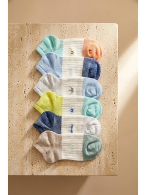 Bony Socks Çocuk Minik Desenli 6'lı Paket Step Çorap Çok Renkli