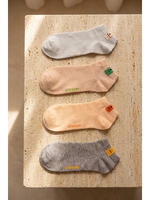Bony Socks Unisex Aksesuarlı 4'lü Step Çorap