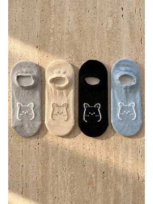 Bony Socks Çocuk Ayıcık Desenli Görünmez Babet Çorap