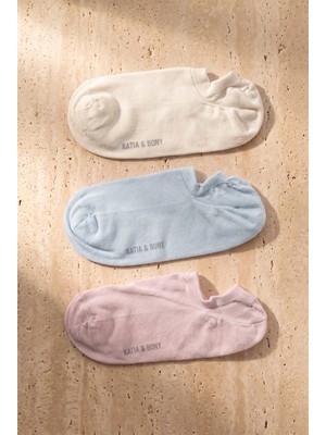 Bony Socks Kadın 3'lü Basic Step Çorap Ekru Mix