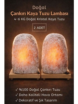 Velmora Doğal Çankırı Kaya Tuzu Lambası - Sağlık ve Dekorasyon Birlikte | Masa ve Gece Lambası