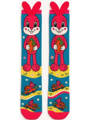 Bony Socks 12501K2025 Kulak Aksesuarlı Tavşanlı Çocuk Dizüstü Çorap Desenli