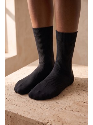 Bony Socks Unisex Soket Spor Çorabı Siyah