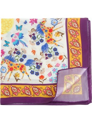 Gees Global Çiçek Desenli Zr Şifon Fular 50*50 cm
