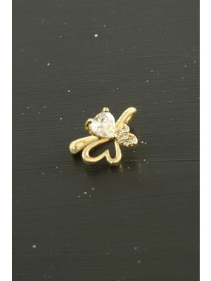 Gees Global Kalp Tragus Zirkon Taşlı Piercing 1 Adet