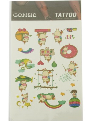 Gees Global Unicorn Tattoo Dövme Sticker