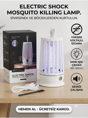 Segy Home Elektrikli Sinek Öldürücü Lamba USB Şarjlı Taşınabilir Tasarım Uv Işıklı Sessiz Çalışma
