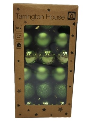 Tarrington House Parlak Mat Top 40CM 36LI Yeşil Yılbaşı Süsü 3'li Ekonomik Paket