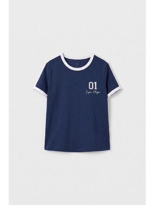 Tommy Life Parlament Omuz Biye Detaylı Baskılı Kız Çocuk T-Shirt - 75181