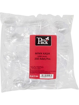 Propack 100MM Minik Kaşık 250 Adet Tek Kullanımlık Plastik Kaşık 2'li Ekonomik Paket