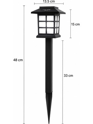 2 Adet Helios Hs 4019 Solar Kazıklı Bahçe Armatür 15W 6400K Beyaz Işık