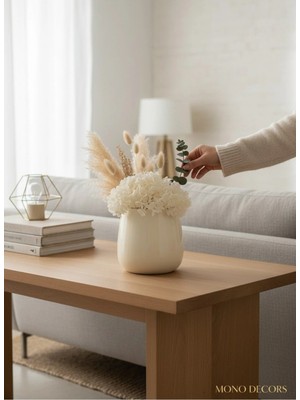 Mono Decors Vazo Krem Boyalı Cezve Model Küçük Boy