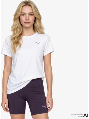 Puma Tad Essential Cre Kadın Beyaz Antrenman T-Shirt.02
