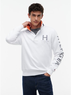 Tommy Hilfiger Saıl Mıx Medıa 1/4 Zıp