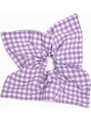 Jz Moda Fiyonklu Pötikareli Scrunchie Toka