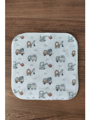 Bambik 6'lı Penye Ağız Mendili %100 Pamuk Antialerjik 20X20 cm Baskılı Bebek Mendil Seti