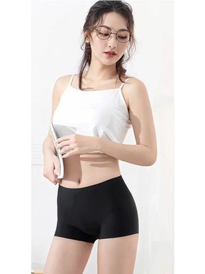 İlk El Grup Kadın Dikişsiz Görünmez Iz Yapmaz Mini Şort Boxer Siyah