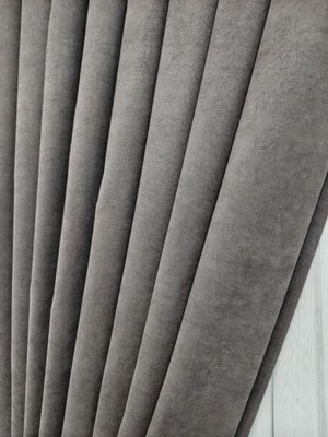 Stor Zebra 1. Kalite 1x3 (Sık) Pileli Ağır Dökümlü Gri Fon Perde Tek Kanat