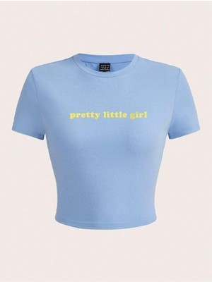 Touz Pretty Little Girl Baskılı Crop Bluz