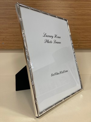 Plus Home Resim Çerçevesi Bambu Model Metal Pirinç Ince Kenar Renk Gümüş Büyükboy Ebat 20X25 cm