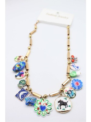 İlk El Grup Figürlü Charm Kolye - Çok Renkli