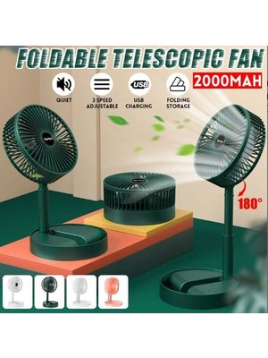İlk El Grup Katlanır Teleskopik Zemin Fanı Yaz Sessiz Öğrenci Masaüstü Fan USB Şarj Edilebilir Taşınabi