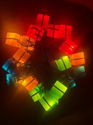 İlk El Grup 4 Metre 20 LED Pilli 2 Kademeli Hediye Kutusu Yılbaşı Ağacı Süsü LED Işık Mz-2
