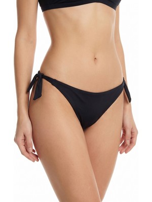 Loya Siyah Basic Yandan Bağlamalı Brazilian Tek Alt Bikini