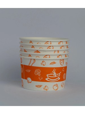 Empressco 25 Adet Kağıt-Karton Çorba Kâsesi 16 Oz Şeffaf Kapaklı, Kağıt Çorba Kâsesi 16 Oz Şeffaf Kapaklı