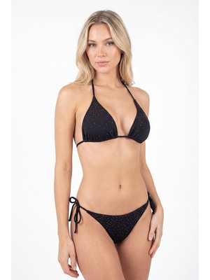 Loya Siyah Taşlı Tek Üst Bikini