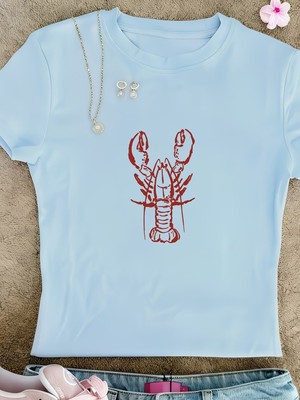 Touz Kemer Boy Summer Lobster Crop Bluz