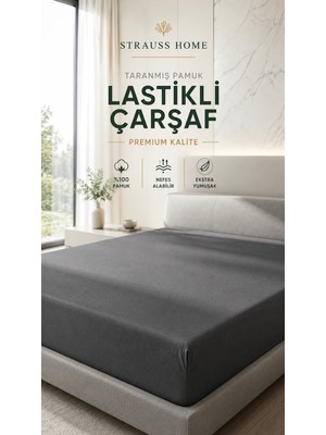 Strauss Penye Lastikli Çarşaf %100 Pamuk Jarse Yumuşak Esnek Yatak Çarşafı