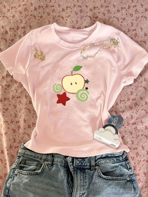Touz Kemer Boy Retro Elma Crop Bluz