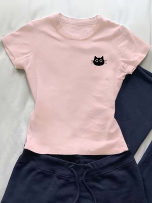 Touz Kemer Boy Cute Cat Crop Bluz