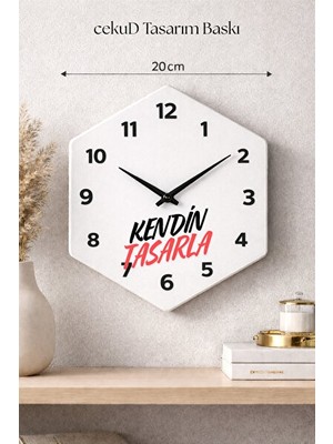 Lusenne Duvar Saati: Kişiye Özel Fotoğraflı Mdf , 20 cm Altıgen Tasarım