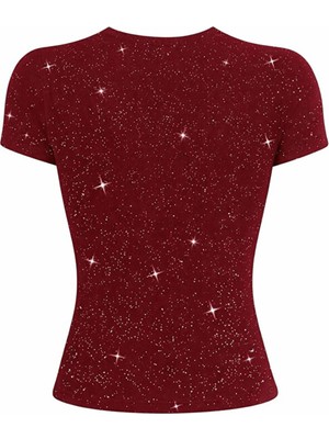 Touz Cris Sim Detaylı Tam Boy Bluz T-Shirt