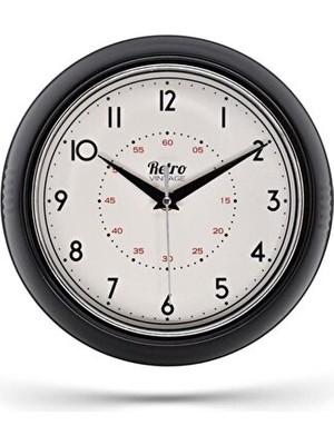 Lusenne Duvar Saati: Retro Metal Kadranlı Bombeli Cam - 30CM