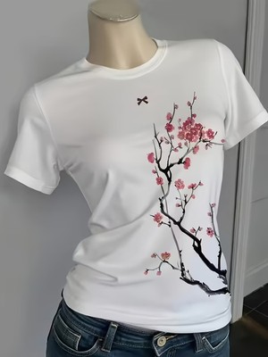 Touz Kemer Boy Japan Sakura Flower Crop Bluz